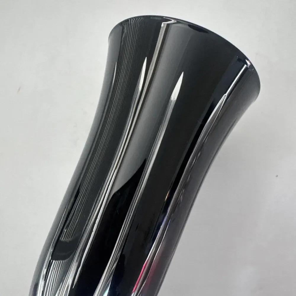 Set of 5 Le Stelle Cristal Design Black Glasses Champagne Flutes Cut to Clear - Picture 7 of 12